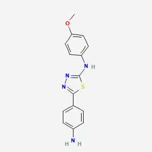molecular formula C15H14N4OS B2438617 5-(4-aminophenyl)-N-(4-methoxyphenyl)-1,3,4-thiadiazol-2-amine CAS No. 478692-06-7