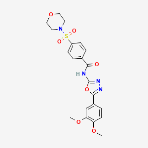molecular formula C21H22N4O7S B2438621 N-(5-(3,4-二甲氧基苯基)-1,3,4-噁二唑-2-基)-4-(吗啉磺酰基)苯甲酰胺 CAS No. 921096-12-0