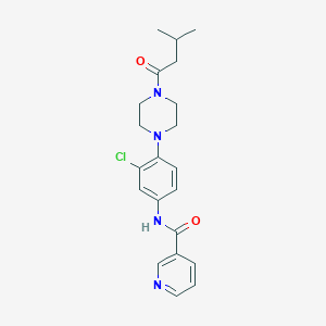 molecular formula C21H25ClN4O2 B243863 N-{3-chloro-4-[4-(3-methylbutanoyl)-1-piperazinyl]phenyl}nicotinamide 