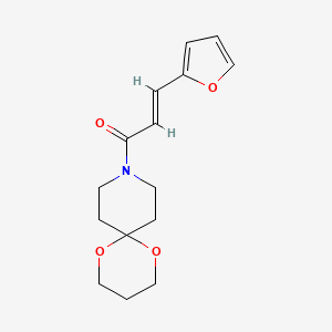 molecular formula C15H19NO4 B2438633 (E)-3-(furan-2-yl)-1-(1,5-dioxa-9-azaspiro[5.5]undecan-9-yl)prop-2-en-1-one CAS No. 1351664-64-6