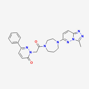 molecular formula C23H24N8O2 B2438637 2-[2-[4-(3-Methyl-[1,2,4]triazolo[4,3-b]pyridazin-6-yl)-1,4-diazepan-1-yl]-2-oxoethyl]-6-phenylpyridazin-3-one CAS No. 2380192-98-1