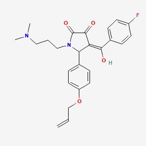 molecular formula C25H27FN2O4 B2438643 5-(4-(allyloxy)phenyl)-1-(3-(dimethylamino)propyl)-4-(4-fluorobenzoyl)-3-hydroxy-1H-pyrrol-2(5H)-one CAS No. 636989-10-1