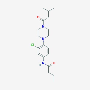 molecular formula C19H28ClN3O2 B243865 N-{3-chloro-4-[4-(3-methylbutanoyl)piperazin-1-yl]phenyl}butanamide 