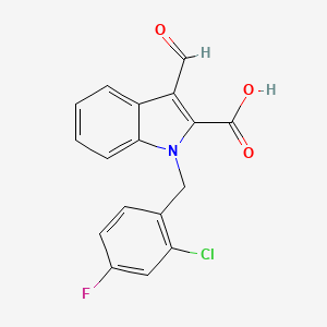 1-(2-chloro-4-fluorobenzyl)-3-formyl-1H-indole-2-carboxylic acid