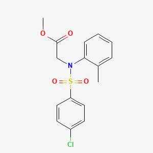 molecular formula C16H16ClNO4S B2438677 methyl N-[(4-chlorophenyl)sulfonyl]-N-(2-methylphenyl)glycinate CAS No. 824977-82-4