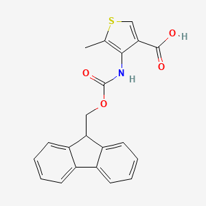 molecular formula C21H17NO4S B2438679 4-(9H-Fluoren-9-ylmethoxycarbonylamino)-5-methylthiophene-3-carboxylic acid CAS No. 2243509-54-6