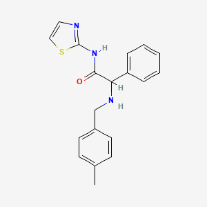 molecular formula C19H19N3OS B2438680 2-[(4-甲基苄基)氨基]-2-苯基-N-(1,3-噻唑-2-基)乙酰胺 CAS No. 1031703-61-3