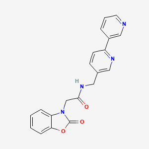 molecular formula C20H16N4O3 B2438682 N-([2,3'-联吡啶]-5-基甲基)-2-(2-氧代苯并[d]恶唑-3(2H)-基)乙酰胺 CAS No. 2034435-79-3