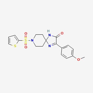 3-(4-Methoxyphenyl)-8-(2-thienylsulfonyl)-1,4,8-triazaspiro[4.5]dec-3-en-2-one