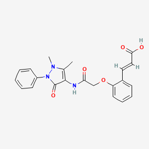 (2E)-3-(2-{2-[(1,5-dimethyl-3-oxo-2-phenyl-2,3-dihydro-1H-pyrazol-4-yl)amino]-2-oxoethoxy}phenyl)prop-2-enoic acid