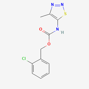 molecular formula C11H10ClN3O2S B2438705 2-chlorobenzyl N-(4-methyl-1,2,3-thiadiazol-5-yl)carbamate CAS No. 343373-92-2