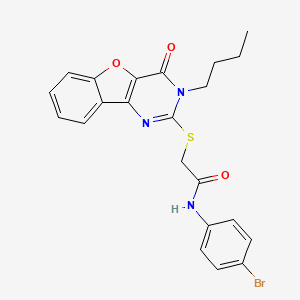 molecular formula C22H20BrN3O3S B2438712 N-(4-bromophenyl)-2-[(3-butyl-4-oxo-3,4-dihydro[1]benzofuro[3,2-d]pyrimidin-2-yl)sulfanyl]acetamide CAS No. 899940-98-8