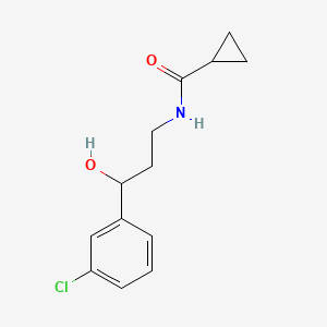 N-(3-(3-chlorophenyl)-3-hydroxypropyl)cyclopropanecarboxamide