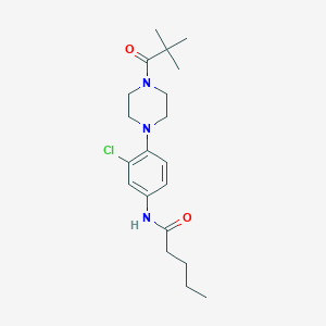 molecular formula C20H30ClN3O2 B243872 N-{3-chloro-4-[4-(2,2-dimethylpropanoyl)piperazin-1-yl]phenyl}pentanamide 