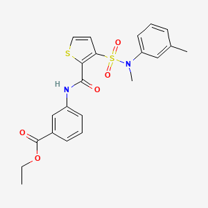 molecular formula C22H22N2O5S2 B2438722 3-{[(3-{[甲基(3-甲基苯基)氨基]磺酰基}-2-噻吩基)羰基]氨基}苯甲酸乙酯 CAS No. 1207015-08-4