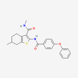 molecular formula C24H24N2O3S B2438725 N,6-二甲基-2-(4-苯氧基苯甲酰胺基)-4,5,6,7-四氢苯并[b]噻吩-3-甲酰胺 CAS No. 892981-53-2