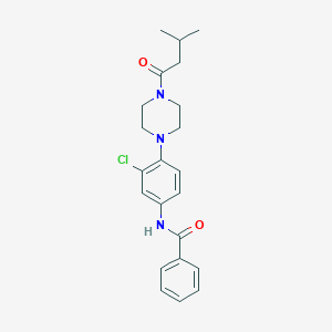 molecular formula C22H26ClN3O2 B243873 N-{3-chloro-4-[4-(3-methylbutanoyl)piperazin-1-yl]phenyl}benzamide 