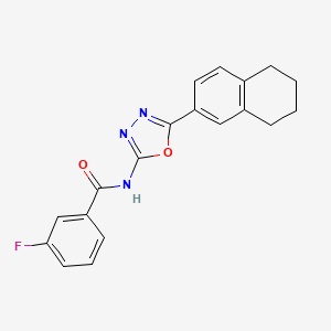 molecular formula C19H16FN3O2 B2438730 3-氟-N-[5-(5,6,7,8-四氢萘-2-基)-1,3,4-噁二唑-2-基]苯甲酰胺 CAS No. 887885-77-0