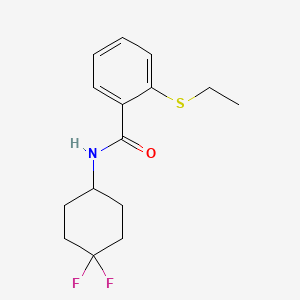 molecular formula C15H19F2NOS B2438740 N-(4,4-二氟环己基)-2-(乙硫基)苯甲酰胺 CAS No. 2034515-46-1