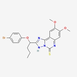 molecular formula C21H21BrN4O3S B2438749 2-[1-(4-溴苯氧基)丁基]-8,9-二甲氧基-3H-[1,2,4]三唑并[1,5-c]喹唑啉-5-硫酮 CAS No. 902593-15-1