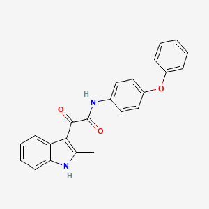 molecular formula C23H18N2O3 B2438753 2-(2-甲基-1H-吲哚-3-基)-2-氧代-N-(4-苯氧苯基)乙酰胺 CAS No. 852369-36-9