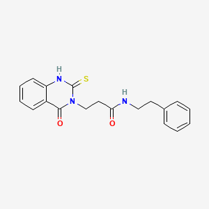 molecular formula C19H19N3O2S B2438766 3-(4-氧代-2-硫代-1,2-二氢喹唑啉-3(4H)-基)-N-苯乙基丙酰胺 CAS No. 450371-66-1