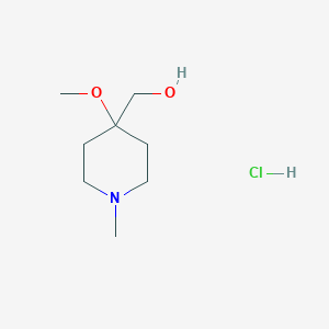 molecular formula C8H18ClNO2 B2438767 (4-甲氧基-1-甲基哌啶-4-基)甲醇；盐酸盐 CAS No. 2470441-02-0