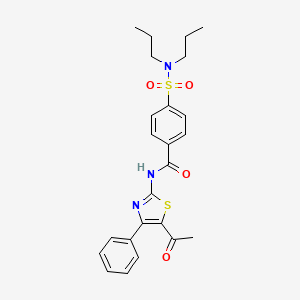 molecular formula C24H27N3O4S2 B2438768 N-(5-acetyl-4-phenyl-1,3-thiazol-2-yl)-4-(dipropylsulfamoyl)benzamide CAS No. 391221-39-9