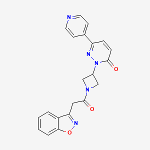 molecular formula C21H17N5O3 B2438769 2-[1-[2-(1,2-Benzoxazol-3-yl)acetyl]azetidin-3-yl]-6-pyridin-4-ylpyridazin-3-one CAS No. 2380184-07-4