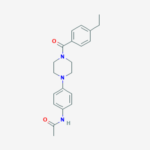 molecular formula C21H25N3O2 B243877 N-{4-[4-(4-Ethylbenzoyl)piperazin-1-YL]phenyl}acetamide 