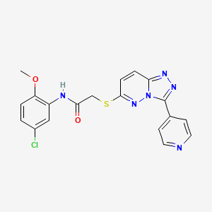 molecular formula C19H15ClN6O2S B2438774 N-(5-氯-2-甲氧基苯基)-2-((3-(吡啶-4-基)-[1,2,4]三唑并[4,3-b]哒嗪-6-基)硫代)乙酰胺 CAS No. 868969-77-1