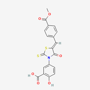 (Z)-2-hydroxy-5-(5-(4-(methoxycarbonyl)benzylidene)-4-oxo-2-thioxothiazolidin-3-yl)benzoic acid