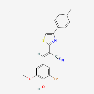 (E)-3-(3-bromo-4-hydroxy-5-methoxyphenyl)-2-(4-(p-tolyl)thiazol-2-yl)acrylonitrile