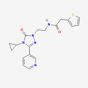 N-(2-(4-cyclopropyl-5-oxo-3-(pyridin-3-yl)-4,5-dihydro-1H-1,2,4-triazol-1-yl)ethyl)-2-(thiophen-2-yl)acetamide