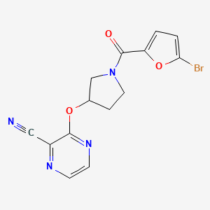 3-((1-(5-Bromofuran-2-carbonyl)pyrrolidin-3-yl)oxy)pyrazine-2-carbonitrile
