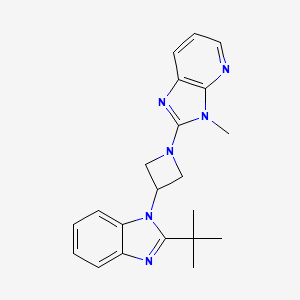 molecular formula C21H24N6 B2438789 2-叔丁基-1-(1-{3-甲基-3H-咪唑并[4,5-b]吡啶-2-基}氮杂环丁-3-基)-1H-1,3-苯并二唑 CAS No. 2415633-79-1