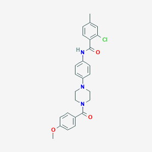molecular formula C26H26ClN3O3 B243880 2-chloro-N-{4-[4-(4-methoxybenzoyl)-1-piperazinyl]phenyl}-4-methylbenzamide 