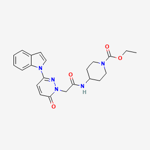 molecular formula C22H25N5O4 B2438800 ethyl 4-(2-(3-(1H-indol-1-yl)-6-oxopyridazin-1(6H)-yl)acetamido)piperidine-1-carboxylate CAS No. 1797072-56-0
