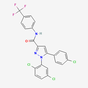 molecular formula C23H13Cl3F3N3O B2438802 5-(4-氯苯基)-1-(2,5-二氯苯基)-N-[4-(三氟甲基)苯基]-1H-吡唑-3-甲酰胺 CAS No. 477712-38-2