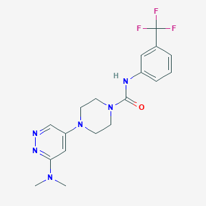 molecular formula C18H21F3N6O B2438806 4-(6-(dimethylamino)pyridazin-4-yl)-N-(3-(trifluoromethyl)phenyl)piperazine-1-carboxamide CAS No. 1795443-07-0