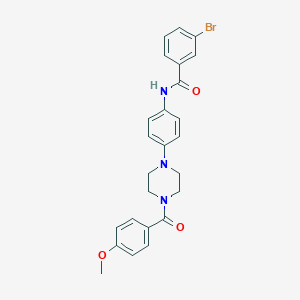 molecular formula C25H24BrN3O3 B243881 3-bromo-N-{4-[4-(4-methoxybenzoyl)-1-piperazinyl]phenyl}benzamide 