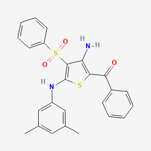 molecular formula C25H22N2O3S2 B2438812 [3-Amino-5-[(3,5-dimethylphenyl)amino]-4-(phenylsulfonyl)thien-2-yl](phenyl)methanone CAS No. 896694-12-5
