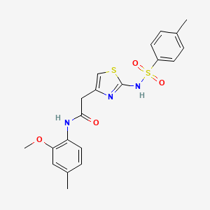 molecular formula C20H21N3O4S2 B2438813 N-(2-methoxy-4-methylphenyl)-2-(2-(4-methylphenylsulfonamido)thiazol-4-yl)acetamide CAS No. 921999-02-2