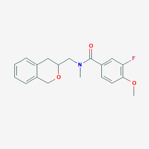 molecular formula C19H20FNO3 B2438821 3-fluoro-N-(isochroman-3-ylmethyl)-4-methoxy-N-methylbenzamide CAS No. 2034250-55-8