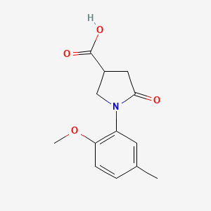 molecular formula C13H15NO4 B2438823 1-(2-Methoxy-5-methylphenyl)-5-oxopyrrolidine-3-carboxylic acid CAS No. 793727-59-0
