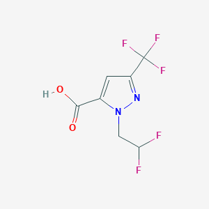 molecular formula C7H5F5N2O2 B2438828 1-(2,2-difluoroethyl)-3-(trifluoromethyl)-1H-pyrazole-5-carboxylic acid CAS No. 1006462-23-2