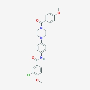 molecular formula C26H26ClN3O4 B243883 3-chloro-4-methoxy-N-{4-[4-(4-methoxybenzoyl)-1-piperazinyl]phenyl}benzamide 