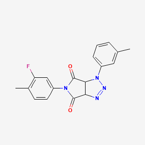 molecular formula C18H15FN4O2 B2438837 5-(3-fluoro-4-methylphenyl)-1-(3-methylphenyl)-3a,6a-dihydropyrrolo[3,4-d][1,2,3]triazole-4,6(1H,5H)-dione CAS No. 1170847-45-6
