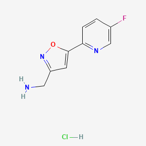 molecular formula C9H9ClFN3O B2438840 [5-(5-Fluoropyridin-2-yl)-1,2-oxazol-3-yl]methanamine;hydrochloride CAS No. 2287340-80-9