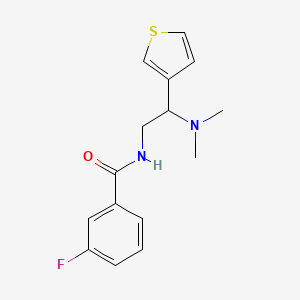 molecular formula C15H17FN2OS B2438844 N-(2-(二甲氨基)-2-(噻吩-3-基)乙基)-3-氟苯甲酰胺 CAS No. 946199-03-7